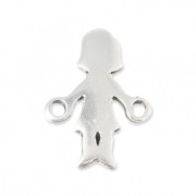 Intercalaire fillette 2 anneaux 17,2x12,6 mm Placage Argent fin vieilli 