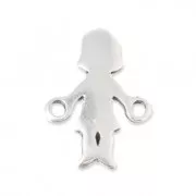 Intercalaire fillette 2 anneaux 17,2x12,6 mm Placage Argent fin vieilli 