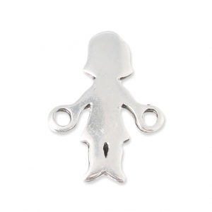 Intercalaire fillette 2 anneaux 17,2x12,6 mm Placage Argent fin vieilli 