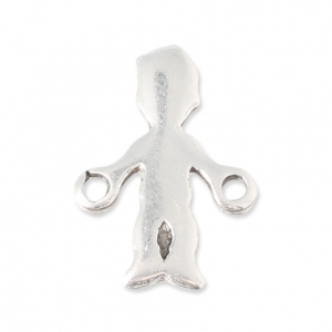 Intercalaire garçon 2 anneaux 17x13 mm Placage Argent fin vieilli 