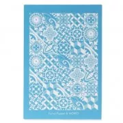 Silk Screen Moiko pour Pâte polymère 74x105 mm - Carreaux de ciment 1,5 cm design Fancy Puppet