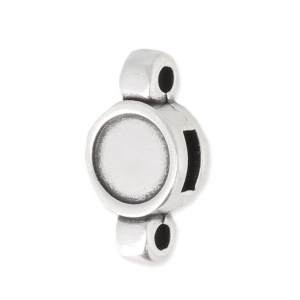 Poussoir à décorer pour lacet plat 5 mm et cordon 2 mm - Placage Argent fin vieilli