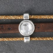 Poussoir à décorer pour lacet plat 5 mm et cordon 2 mm - Placage Argent fin vieilli