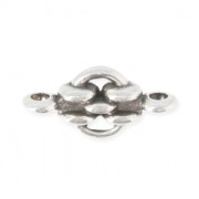 Intercalaire motif chaîne 2 anneaux 12 mm Placage Argent fin vieilli |raw }}