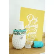 Fil en coton ciré wax pour macramé - Kesi Art - 1 mm Phosphore x 20 m