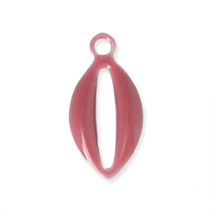 Breloque coquillage Cauri en métal résine époxy 10 mm Bordeaux x 8