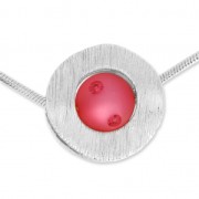 Pendentif design 19 mm pour polaris 8 et 10 mm  argenté satiné