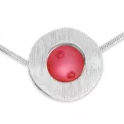 Pendentif design 19 mm pour polaris 8 et 10 mm  argenté satiné