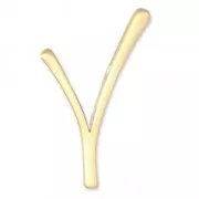 Pendentif design V 44x29 mm pour polaris ou ronde 10 mm doré satiné