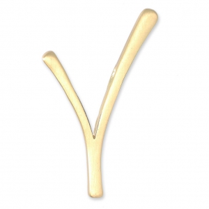 Pendentif design V 44x29 mm pour polaris ou ronde 10 mm doré satiné