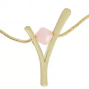 Pendentif design V 44x29 mm pour polaris ou ronde 10 mm doré satiné