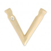 Pendentif design V strassé 32x37 mm pour polaris ou ronde 16 mm doré satiné|raw }}