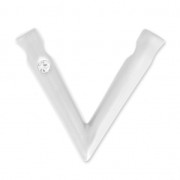 Pendentif design V strassé 32x37 mm pour polaris ou ronde 16 mm argenté satiné|raw }}
