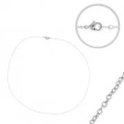 Tour de cou fin pour Miyuki Delica 11/0 avec maille Forçat 0,8x1 mm rhodié x 45cm