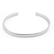 Bracelet manchette en laiton à personnaliser 4,1x150 mm rhodié