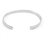 Bracelet manchette en laiton à personnaliser 4,1x150 mm rhodié