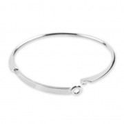 Bracelet manchette en laiton avec plaque à personnaliser 4x190 mm rhodié