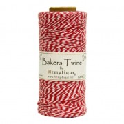 Bobine de 125 mètres de ficelle Bakers Twine 1 mm Blanc/Rouge