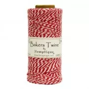 Bobine de 125 mètres de ficelle Bakers Twine 1 mm Blanc/Rouge