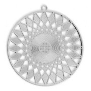 Intercalaire Estampe soleil à décorer en métal 37 mm Argenté x1