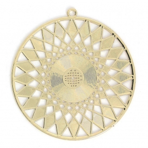 Intercalaire Estampe soleil à décorer en métal 37 mm doré x1