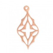 Pendentif ethnique ajouré motif croix 23x11,5 mm doré rose|raw }}