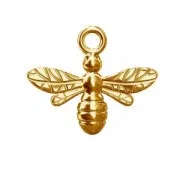 Pendentif Abeille 13 mm en Argent 925 doré à l'or fin x1