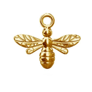 Pendentif Abeille 13 mm en Argent 925 doré à l'or fin x1