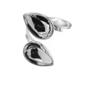 Bague double cabochon PureCrystal Poire 4320 14 x 10 mm en Argent 925 x1