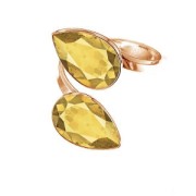 Bague double cabochon PureCrystal Poire 4320 14 x 10 mm en Argent 925 x1