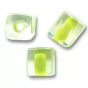 Cubes Miyuki 4 mm SB4-245- Crystal Lime Lined x10g