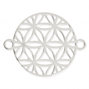 Intercalaire 2 anneaux Mandalas décor fleur 15 mm en Argent 925  x1