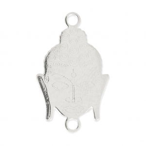 Intercalaire 2 anneaux tête de bouddha 18x11 mm en Argent 925 x1