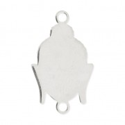 Intercalaire 2 anneaux tête de bouddha 18x11 mm en Argent 925 x1