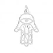 Pendentif main de Fatma avec oeil porte bonheur 14 x 22mm en Argent 925 x1