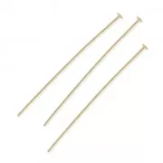 Clous tête plate 50x0.8 mm souple doré à l'or fin x10