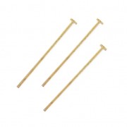 Clous tête plate 30x0.8 mm souple doré à l'or fin x10