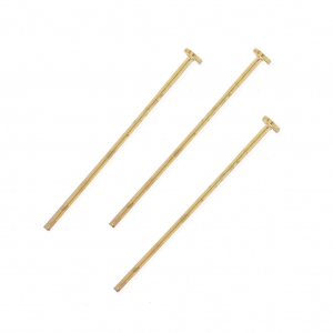 Clous tête plate 30x0.8 mm souple doré à l'or fin x10