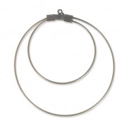 Supports boucles d'oreilles - Créoles doubles 45 mm x 0.8 mm bronze x2|raw }}