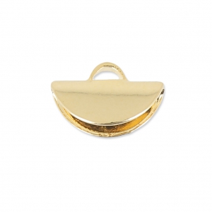 Embout pince demi-lune 9x5.5 mm - Doré à l'or fin x1