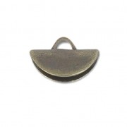Embout pince demi-lune 9 x 5.5 mm bronze x1