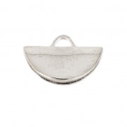 Embout pince demi-lune 10.5 x 6.5 mm Placage argent fin x1