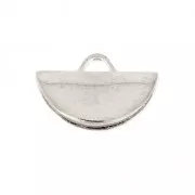 Embout pince demi-lune 10.5 x 6.5 mm Placage argent fin x1