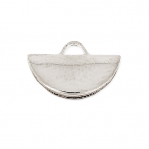 Embout pince demi-lune 10.5 x 6.5 mm Placage argent fin x1