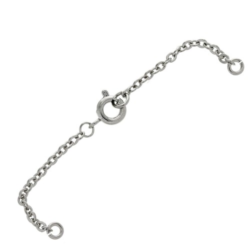Chainette de sécurité avec fermoir à ressort 7mm Plaqué rhodium