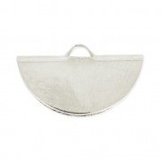 Embout pince demi-lune 19.5x11.5 mm Placage argent fin x1|raw }}