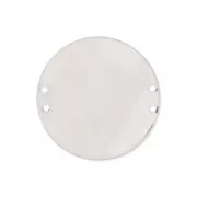 Intercalaire rond 4 trous 20 mm - Placage argent fin x1