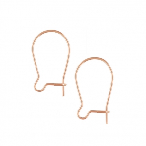 Boucles d'oreilles crochets dormeuses 14 mm en Rose Gold filled (or laminé)  x4