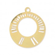 Pendentif créole filigrané motif fleur 25 mm doré à l'or fin x1