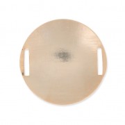 Intercalaire disque rond incurvé et texturé 29 mm doré rose x1